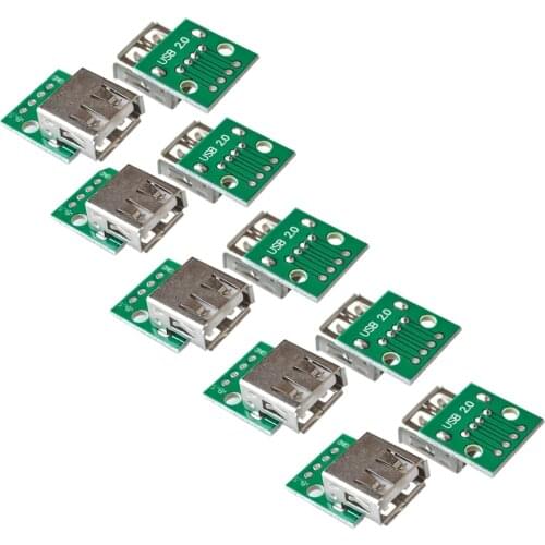 Type A Female USB To DIP 2.54MM PCB Board Adapter Converter For Arduino connector