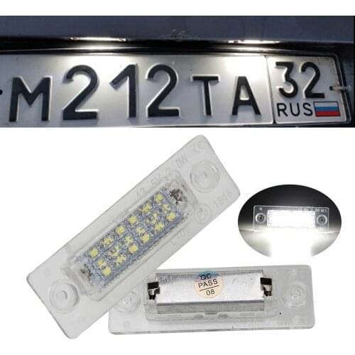 12V LED White Car License Plate Lights Tail Rear Lamp Canbus Error Free Accessories For SKODA VW Passat Touran Golf Jetta MK5 T5