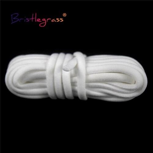 BRISTLEGRASS 2 5 10 Yard 3/16" 5mm Nylon Round Elastic Cord Rope Spandex Band Tape Bra Strap Headband Shoelace Dress Sewing Trim