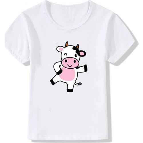Summer Tops Children Tees Cartoon Super Cute Little Cow Funny T-Shirts Short Sleeve Girls/Boys T Shirt Baby Casual Kids Clothes