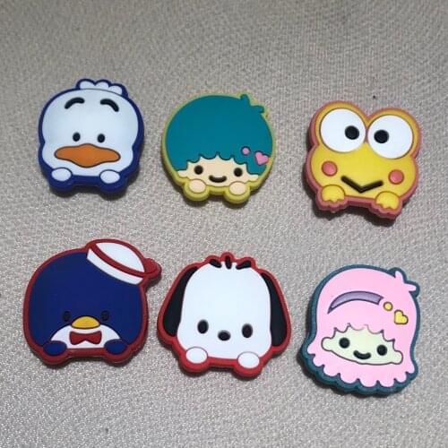 Hot Sale 1Pcs Shoe Charms Animals Boys Girls Dog Frog Cartoon Anime Shoes Buckle Shoe Accessories Fit Wristband Gift