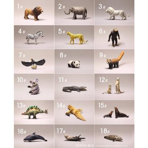 Miniature Wild Animal Dinosaur Model Stegosaurus Pterodactyl Crocodile Zebra Lion Decor Action Figure Figurine Toys for Children