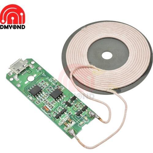 Wireless Charger Module Transmitter Base PCBA Board + Coil Universal with LED wireless charging For Micro USB Mobile Cell Phone