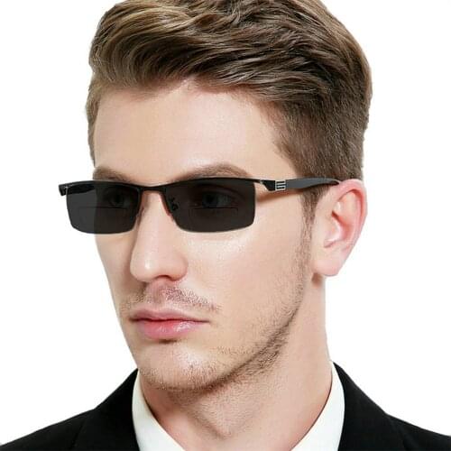Metal Multifocal Reading Glasses Progressive Bifocal UV Protect Outdoor Photochromic Presbyopic Glasses Half Frame Men Women NX