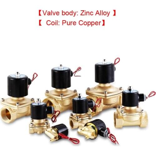 Normally Closed Zinc Alloy Electric Solenoid Valve AC220/DC24V/12V, 1/4", 3/8", 1/2", 3/4", 1" Pneumatic Valve For Water Air Oil