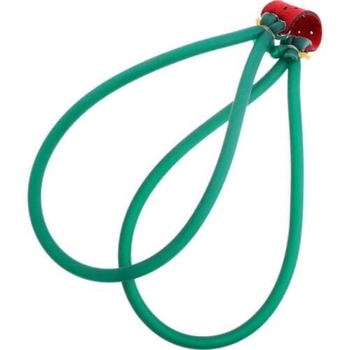 New 1Pc Hunting Catapult Strong Powerful Elastic Rubber Band Tube 3*6mm 3060 With Leather Pouches Slingshots Accessories Green