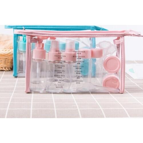 10pcs Portable Travel Cosmetic Spray Bottle Perfume Pressed Mist Water Suit