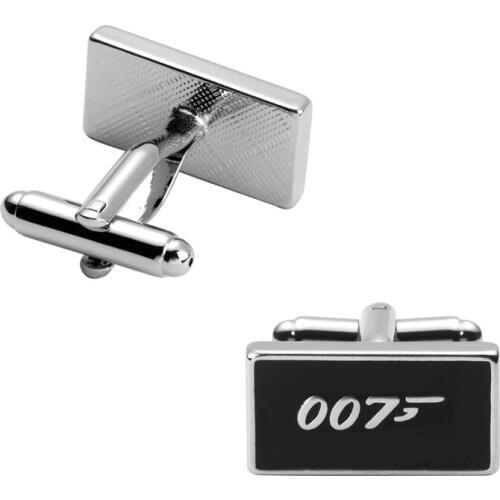 Luxury shirt Black 007 cufflink for mens Brand cuff buttons cuff links High Quality abotoaduras Jewelr