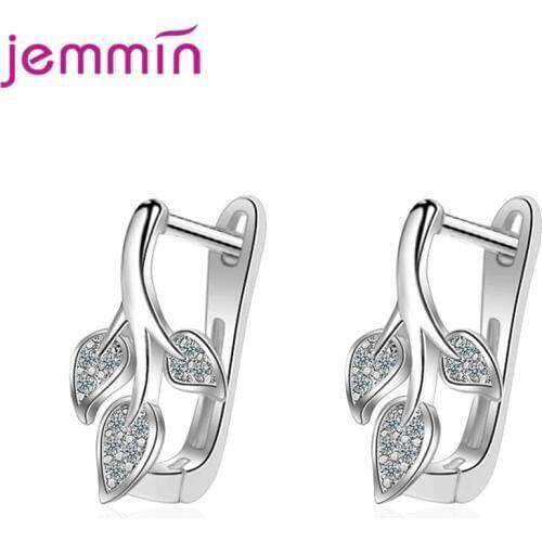 New Fashion 925 Sterling Silver Three Leaves Earrings brincos For Women Summer Wedding Jewelry Accessory Hoop Earrings