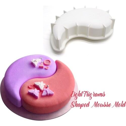Tai Chi pattern Silicone Mold for Mousse Icing Candy Sugar Gum Paste Moulds Cake Pan Kitchenware Baking Accessories