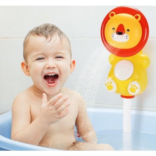 Cute Animal Lion Shaped Adjustable Toy Electronic Faucet Shower Baby Children Portable Interactive Present Bath Toys