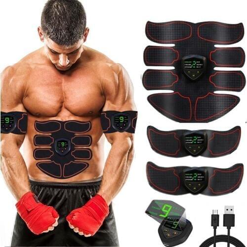 ABS Stimulator Muscle Toner Abdominal Toning Belt Muscle EMS Trainer Gym Home Fitness Equipment 6 Modes 10 Levels USB Charge