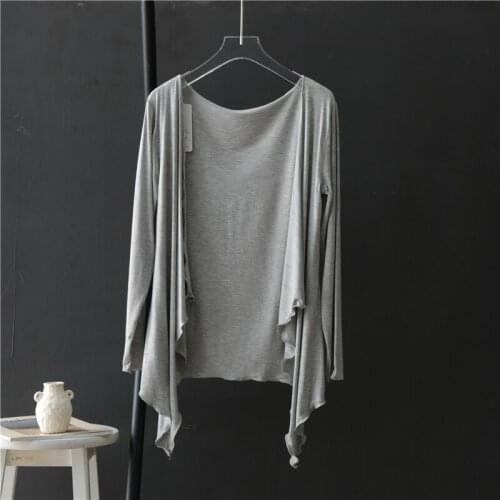 Loose Modal Women Cardigan 2021 Summer New Loose Long-sleeved Casual Female Outwear Coat Tops Top Quality