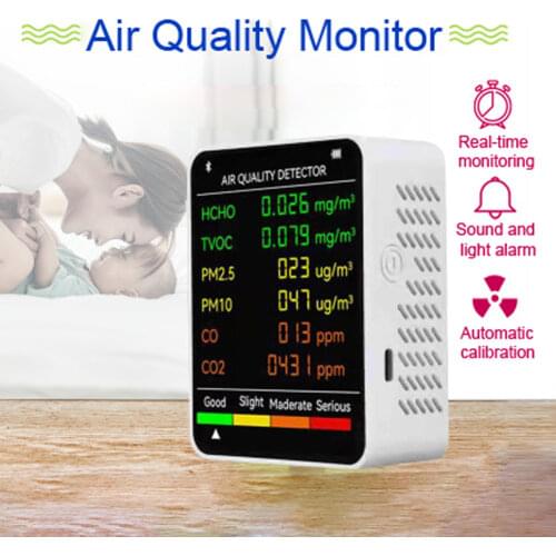 Digital Air Analyzer CO2 Formaldehyde HCHO TVOC Meter Carbon Dioxide Gas Detector Multifunctional Air Quality Monitor Co2 Tester