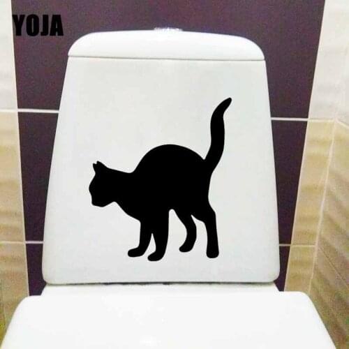 YOJA 22.2X24.7CM Wall Stickers Toilet Decal Cat Kitten Kids Room Home Decoration T5-0130