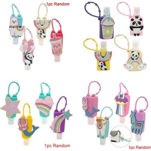 1pc Silicone Mini Cute Funny Animal Silicone Hand Sanitizer Pocketable Holder With Empty Bottle Random Pattern Random