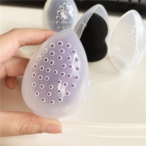 1PC Beauty Sponge Stand Storage Case Makeup Blender Puff Holder Empty Cosmetic Egg Shaped Rack Transparent Puffs Drying Box New