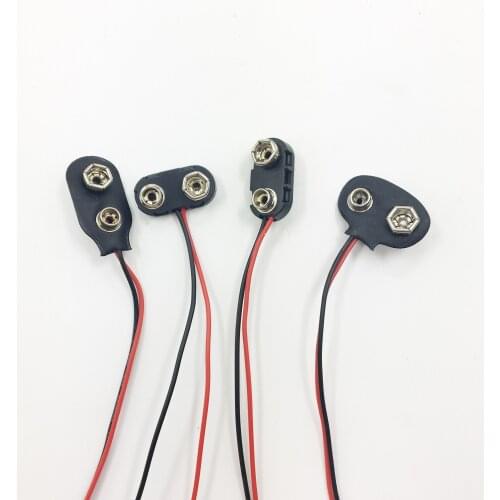 200pcs 6F22 9V Battery Adapter Snap Connector clip Lead Wires holder