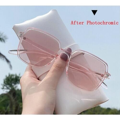2020 Finished Sunglasses Photochromic Men Women Myopia Eyeglasses Frame Discoloration Blue Lens Sun Glasses Myopia Eyewear NX