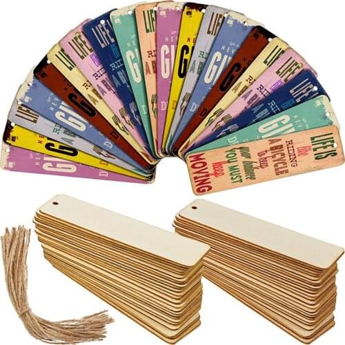 36x Rectangle Blank Wood Bookmarks ing Gift Tags Ornaments DIY Project