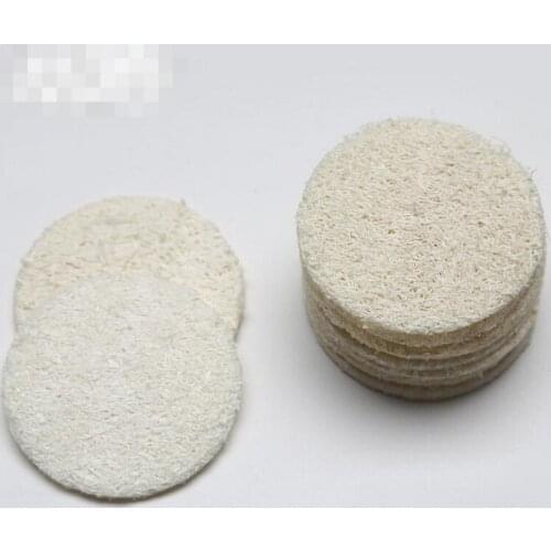 500PCS Natural Loofah Facial Pads Loofah Disc Makeup Remove Exfoliating Face Loofah Pad 5.5CM