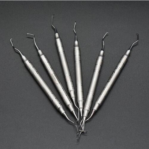 6pcs/box Dental Calculus Scaler Scraper Teeth Stains Remove Tool Dentist Scraper Tartar Remove Instrument Lab Equipment