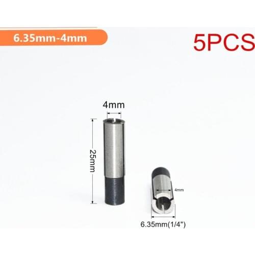 6.35mm-4mm,5pcs,Freeshipping CNC Machine Milling Cutter Adaptor,Solid carbide End Mill,woodworking Router Bit conversion sleeve