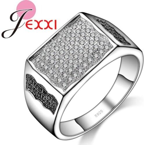 Shiny Zircon Rhinestone Jewelry Women Fashion 925 Sterling Silver Wedding Engagement Rings Christmas Gifts Free Shipping