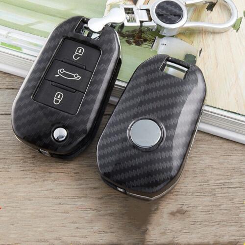 ABS Carbon Fiber Car Key Cover Case For Peugeot 3008 5008 408 2008 308 508 For Citroen C4 C5 C6 C4L CACTUS DS4 DS5L DS6 Elysee