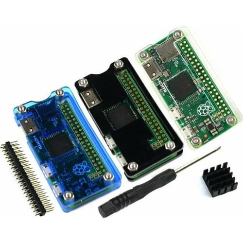 Raspberry Pi Zero Case with GPIO Header Pins and Heat Sink