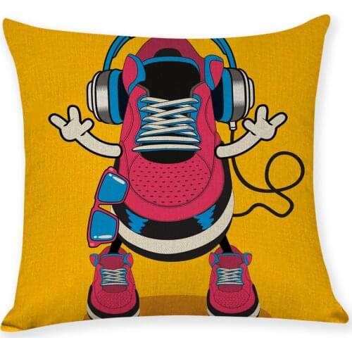 Cartoon Printing Cotton Linen Throw Pillow Case Cover New Home Office Decorative