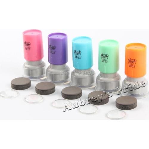 5Pcs Round SF-23mm Mix Color Holder plus 7MM Rubber Pad for Photosensitive Portrait Flash Stamp Machine