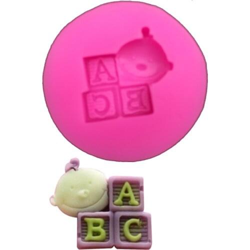 Baby ABC letter chocolate cake decorating tools DIY fondant silicone mold baking tools for cakes T0178
