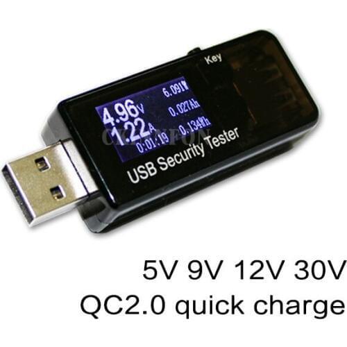 DHL 100 PCS Practical 5~30v Dc Voltmeter Ammeter Current Voltage Meters Capacity Monitor Quick Charger Battery Usb Tester