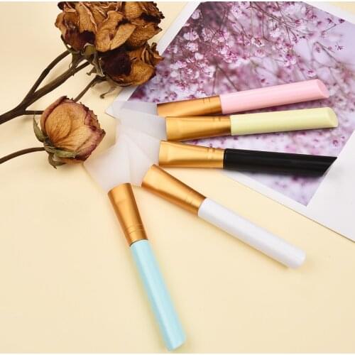 1-5Pcs Mix Silicone Brush For DIY Jewelry Making Tools Easy Clean UV Glue Resin Mold Tools Pink 5 Color 1pc Gel Stirring Brush