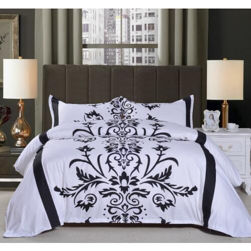 QiBeauty Palace Style Black And White Three-piece Set Non-Sheet California KING Bedding Sets Comforter Bedding Sets