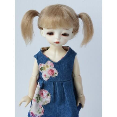 JD203 6-7inch 16-18CM 1/6 Double short Pony mohair BJD wigs YOSD Doll accessories