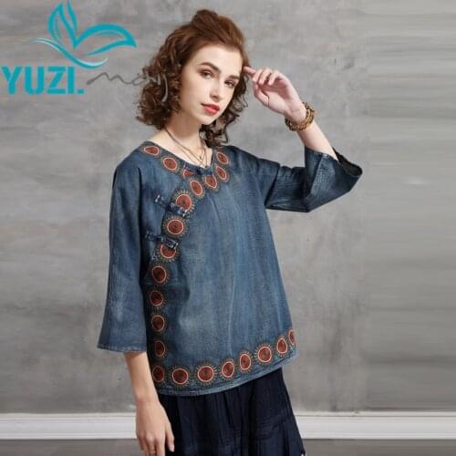 MAIDCOUR Women's Shirts With Embroidery