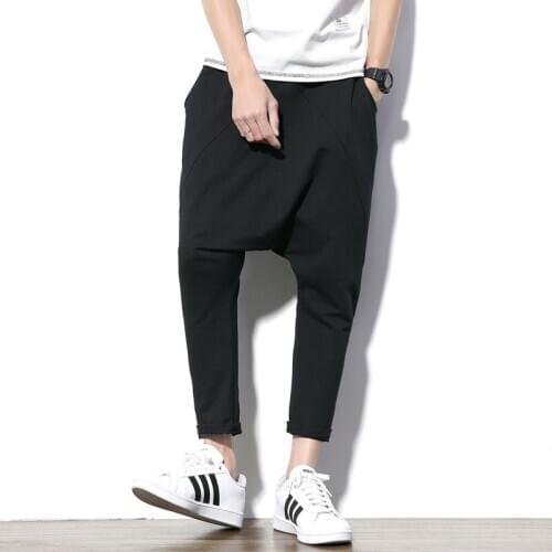Fashion Harem Pants Men Cross-pants Baggy Loose Black Sweatpants Hip Hop Pantalon Homme Casual Mens Trousers Joggers Pants Male