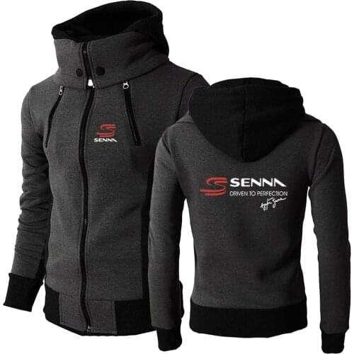 Men Comfortable Ayrton Senna Print Hoodies Zipper Coat Muscle Sportswear Style Hooded Pocket Male Wild classic Sweatshirts