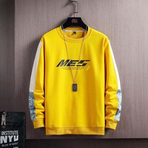 2021 new O-neck shirt mens autumn and winter letter pattern Japanese street sweatshirt Harajuku oversized mens hip-hop shirt