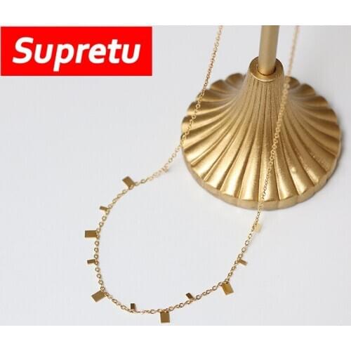 Charm Titanium Steel Plating 18K Necklace Women Simple Geometric Chain Necklace Female Choker Accessories Luxurious Jewelry Gift