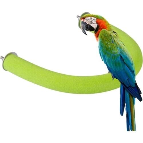 Parrot Perch Wooden Bird Stand U Shape Nail Perches Claw Grinding Cage Toys 11UA