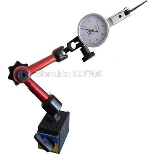 Drop shipping! High Precision 7 JEWELS DIAL TEST INDICATOR 0.8 *0.01mm + Universal MAGNETIC BASE with Super Magnetic Force