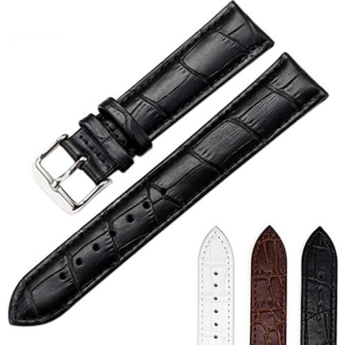 Watch Band Women Men Unisex Faux Leather Watch Strap Buckle Band Watch Belts Black Brown White 18mm 20mm 22mm Watchband