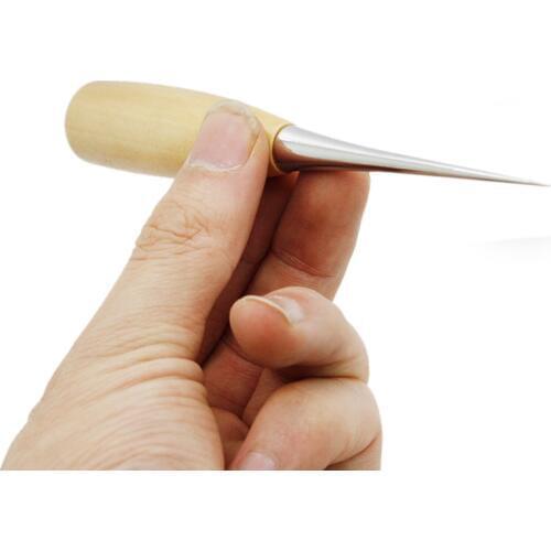 12cm Wooden Handle DIY Leather Tent Sewing Awl Pin Punch Hole Repair Tool Hand Stitcher Leathercraft Needlework