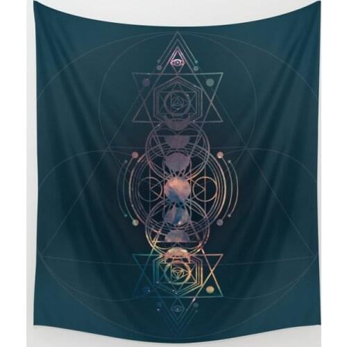 Dark Moon Phase Nebula Totem Wall Tapestry Wall Hanging Art Coverlet Bedding Blanket Sheet Throw Home Decor Yoga Mat