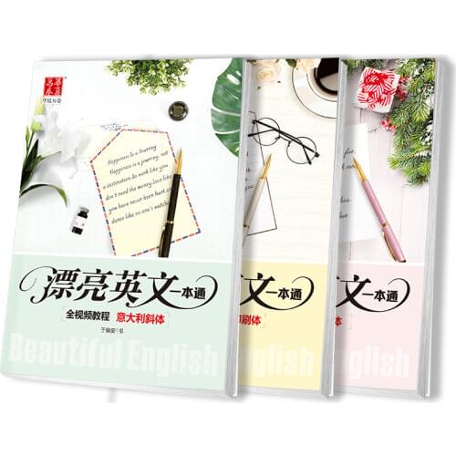 Cursive Round Font Writing English Calligraphy Copybook For Adult Children Exercise Handwriting Italian Italic Practice Book