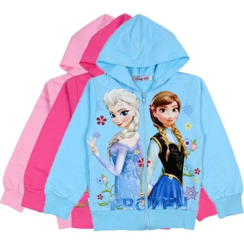 New Baby Girls Hoodies Sweatshirt Kids Boys Cartoon Frozen Anna Cotton Full Fashion zipper Sweatshirt Kids Children Clothing