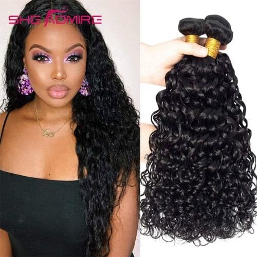 She Admire Water Wave Human Hair Weave 32 34 36 38 40 Inch 3/4 Pcs Deals Sale For Black Women Remy Natural Hair Extensions